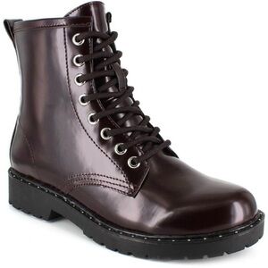 Esprit Dark Bordeaux Beauty Combat Boots Size 6 NWT
